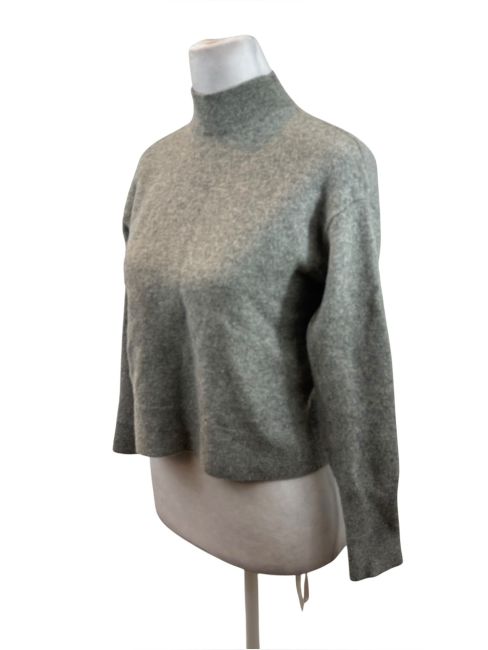 Ladies Everlane Brand Cashmere Mock Neck Grey Sweater Size Small